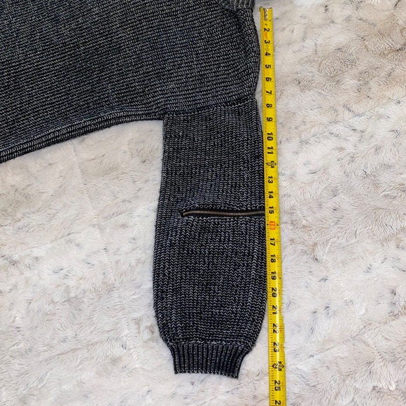 Rumor Oversized Gray Cowl Neck Sweater Zip Elbow Tunic Top Long Sleeve M - Picture 15 of 16